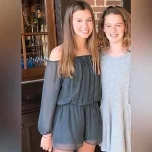 Sofia Off the Shoulder Grey Romper